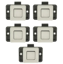5PCS Cabinet Latch Lock, Keyless, Push Button, Pearl Nickle, RV, Camper, Boat