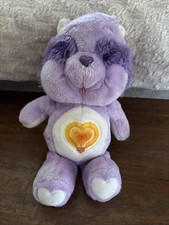 Vintage 1984 Kenner Care Bears Cousins Bright Heart Raccoon Purple Plush 13  Toy