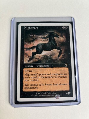 nightmare magic the gathering 7th edition mint condition  rare hold card 2001