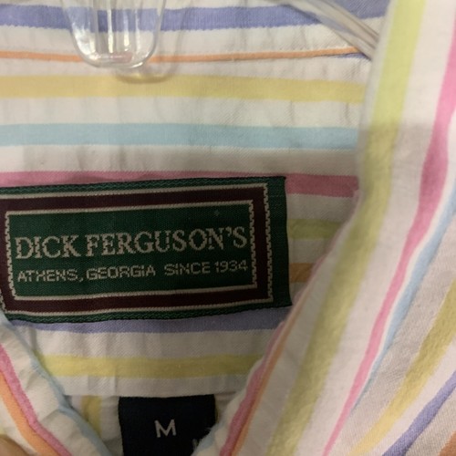 Dick Ferguson’s Herren Medium Kurzarm 100% Baumwolle mehrfarbig gestreift Hemd - Bild 4 von 7