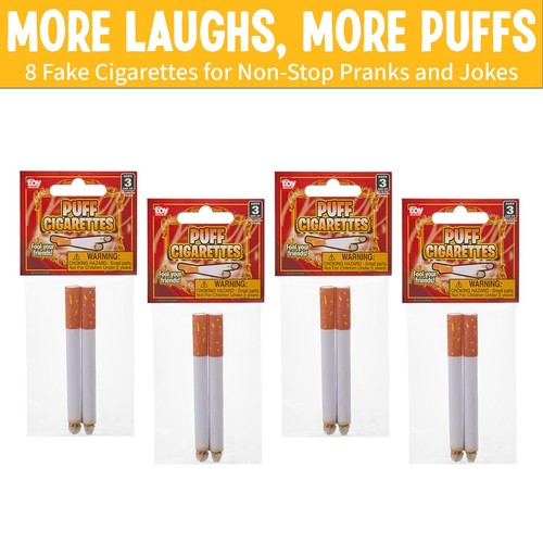 Cigarrillos inhalados falsos que soplan humo - paquete de 8 - cigarrillos sintéticos realistas de 3,25 pulgadas - Imagen 6 de 6