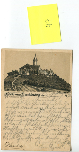 Vorläufer AK 1890 Gruss von der Leuchtenburg, Kahla, Saaletal, Lithographie - Bild 1 von 2