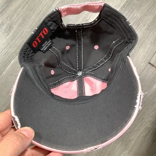 Weed, California Pink & Gray Distressed Embroidered 100% Cotton Baseball Cap - Picture 7 of 7