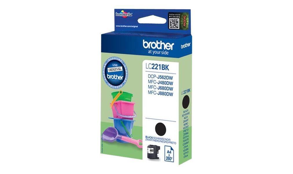 Оригинальный патрон Brother LC-221LBK Druckerpatrone schwarz 260 Seiten LC221BK 4690₽