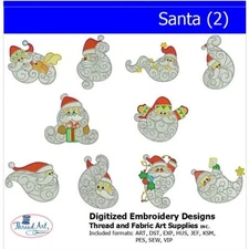 Embroidery Design Set - Santa(2) - 10 Designs - 9 Formats - USB Stick