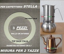 3 PEZZI RICAMBIO GUARNIZIONE 2 TAZZE PER CAFFETTIERA STELLA DM.5,1 COMPATIBILE