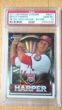 2011 BOWMAN CHROME #BCE1 RETAIL EXCLUSIVE SILVER  BRYCE HARPER  RC   PSA 10