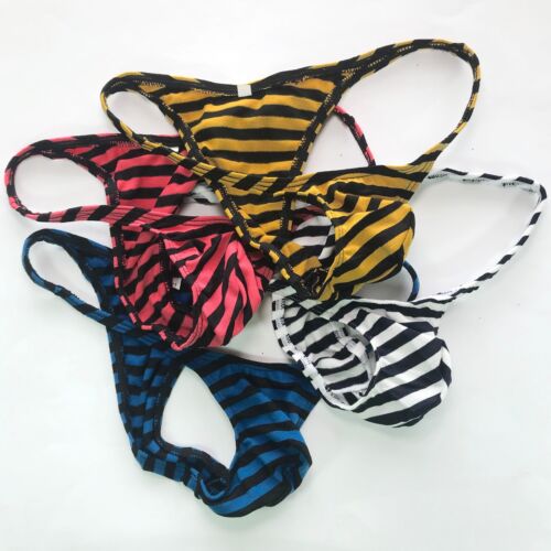 Sexy MINI Bikini Tanga para Hombre K419 CW Rayas Anchas Bolsa de Levantamiento Bajo - Imagen 2 de 26