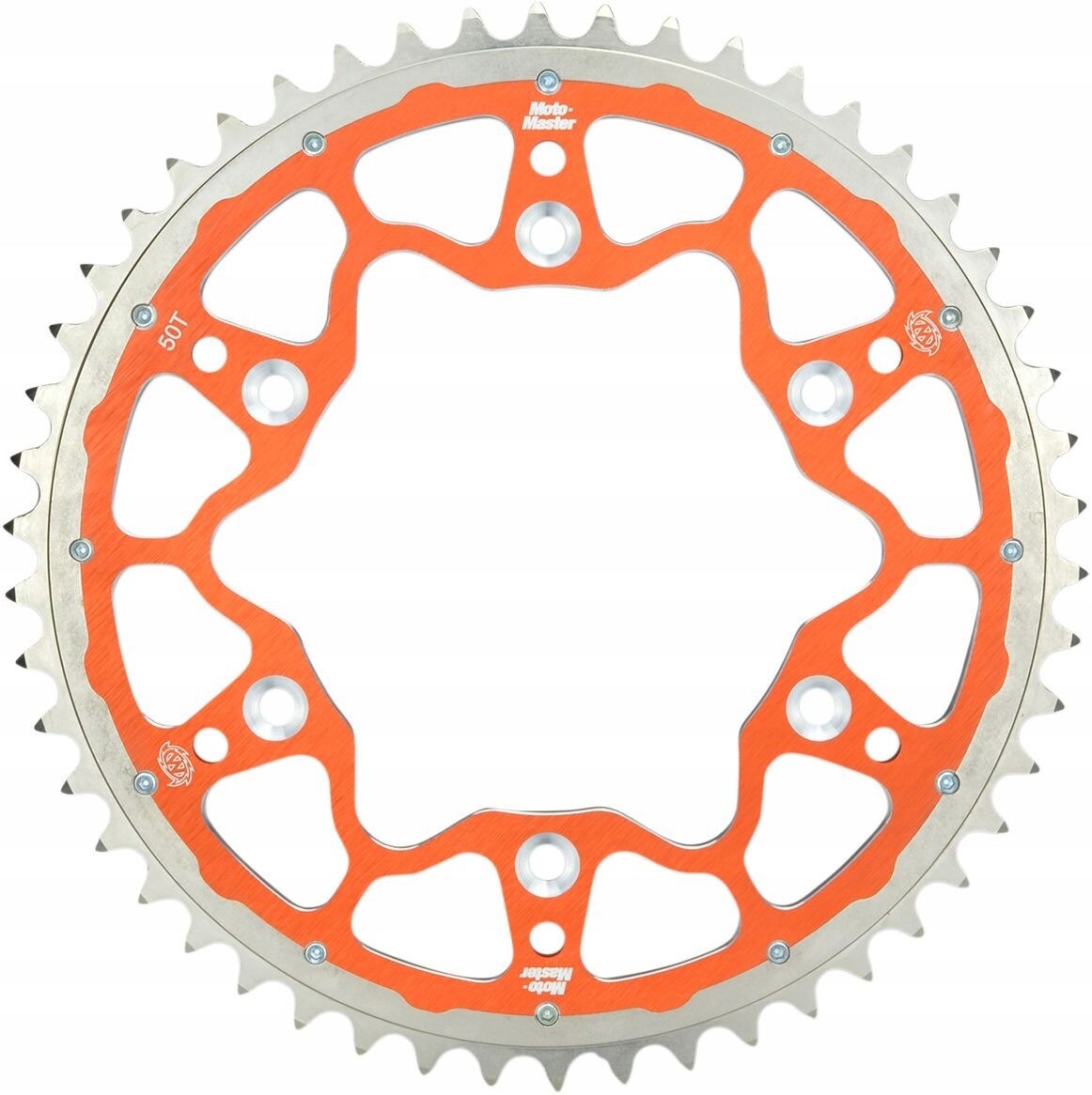 Pignon bicolore orange KTM en acier-alu résistant pour chaîne 520 - 3