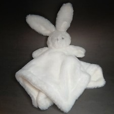 White Bunny Baby Security Blanket Lovey Thick Plush Missing Brand Tags