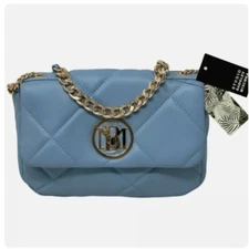 Badgley Mischka Handbag Quilted Vegan Leather Crossbody Gold Chain Easter Spring