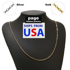 Jewelry Necklace Stainless Steel Silver/Gold 18"- 2mm Chains For Your Pendant