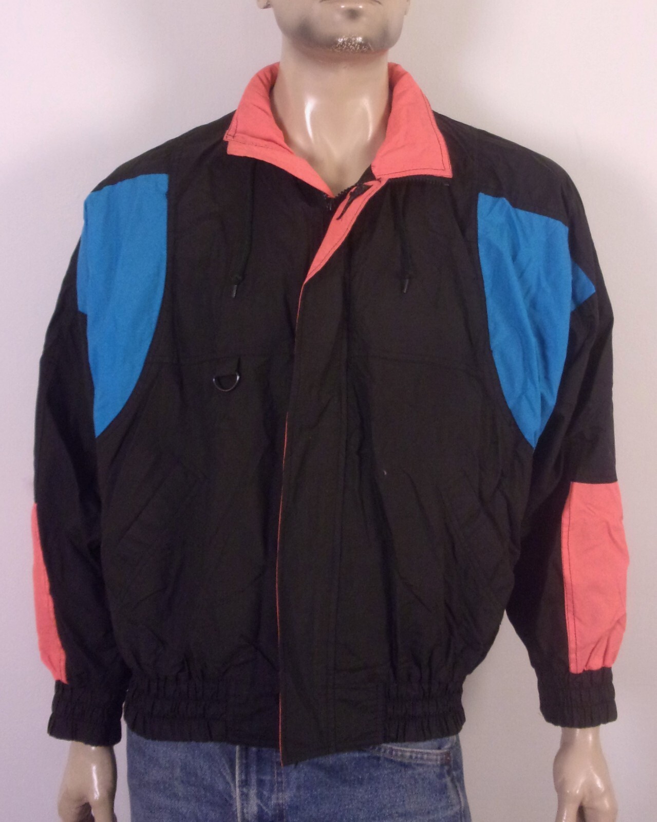 vintage 80s Off The Edge Loud Neon Colorblock Jacket Windbreaker Full Zip XL
