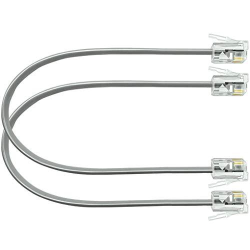 2Pack 8 Inch Short Phone Cord Short Telephone Cord Short Phone Line Cord RJ11... - 第 1/4 張圖片