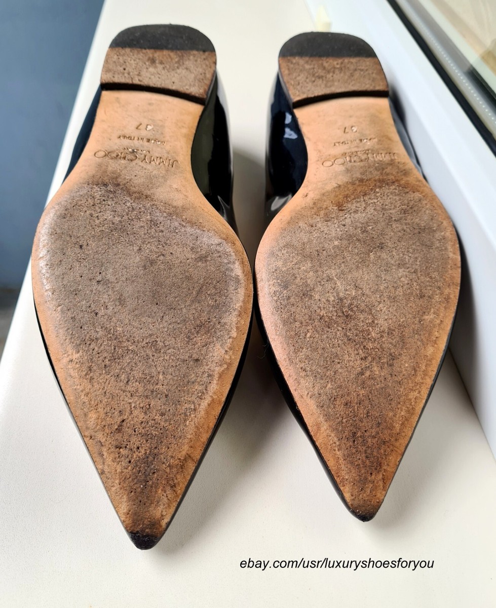 【ucari】Jimmy Choo(ジミーチュウ) Alina/black JIMMY CHOO ALINA BLACK LACE POINTY TOE FLAT SHOES 37/6.5