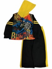 DC Infant Boys Black Batman in Action Baby Outfit Hoodie Pants Set