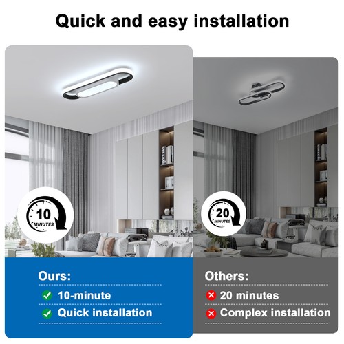 24W Plafoniera Moderna LED da Soffitto Lampadario 6500K Soggiorno Corridoio 40cm - Foto 11 di 14