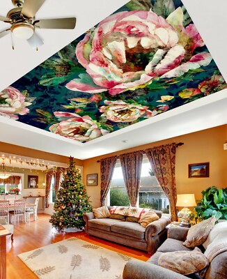 3D Red Peony ZHU1253 Ceiling Wall Paper Wall Print Decal Wall Deco Zoe