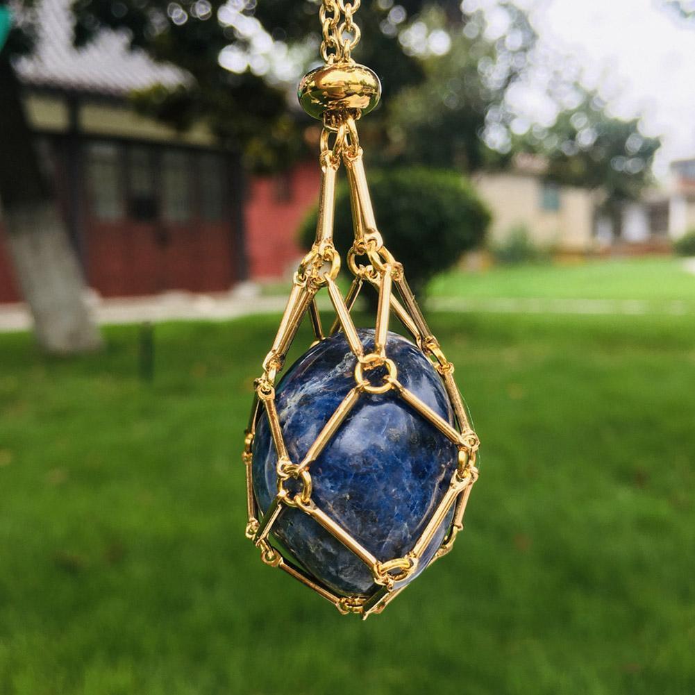 Crystal Stone Holder Necklace Crystal Pendant Holder Adjustable