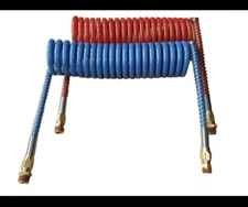 Road Superior Truck Parts 15 ft Nylon Coiled Air Line Set with 2 x 12” Leads