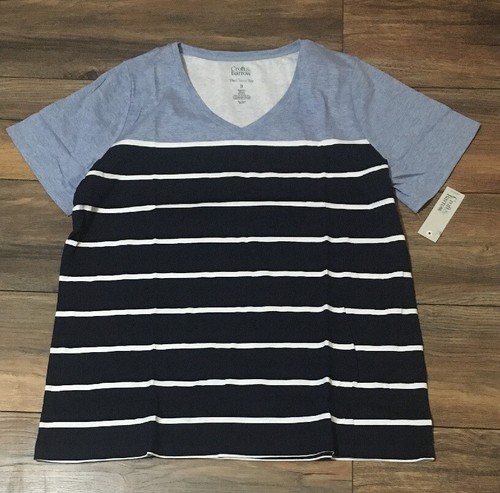 Croft \u0026 Barrow Classic Tee V Neck Blue 