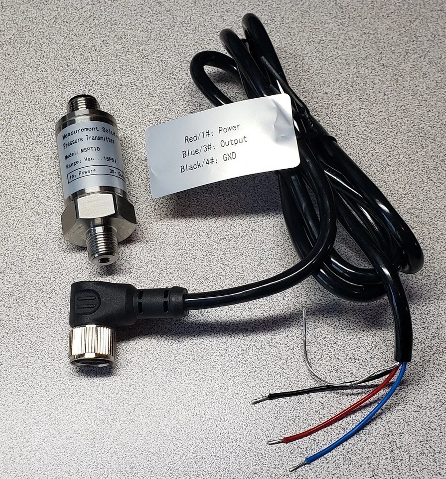 100 PSIG Pressure Transducer, Pressure Sensor, 0-5 VDC Out over 0-100 PSI Range - Image 4 of 4