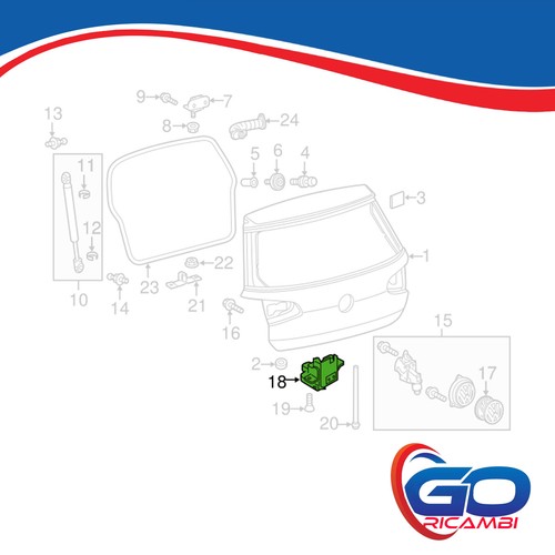 Serratura Cofano Posteriore Portellone Portiera Bagagliaio VW Golf 7 VII Beetle - Foto 5 di 5