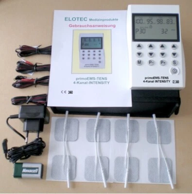TENS Gerät Reizstrom 4 Kanal EMS 220 VOLT Muskelstimulation Arthrose Akupunktur