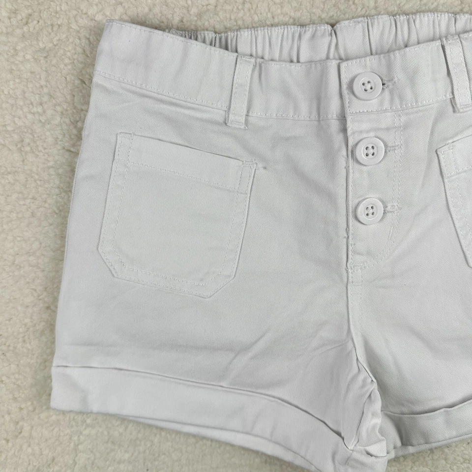 Nautica Girls Twill Shorts Pull-on w Stretch Elastic Waistband Belt Loops White - Image 3 of 4