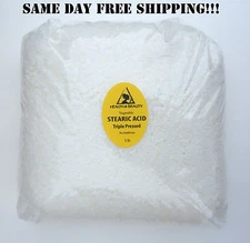 STEARIC ACID VEGETABLE by H&B Oils Center TRIPLE PRESSED PASTILLES PURE 5 LB