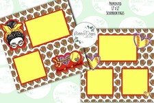 GIRLS SOFTBALL 2 premade scrapbook pages 2 PREPRINTED 12' X 12" PAGES