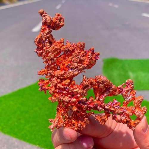 166G Rare!! iridescent Native Copper crystal mineral specimen - 第 5/22 張圖片