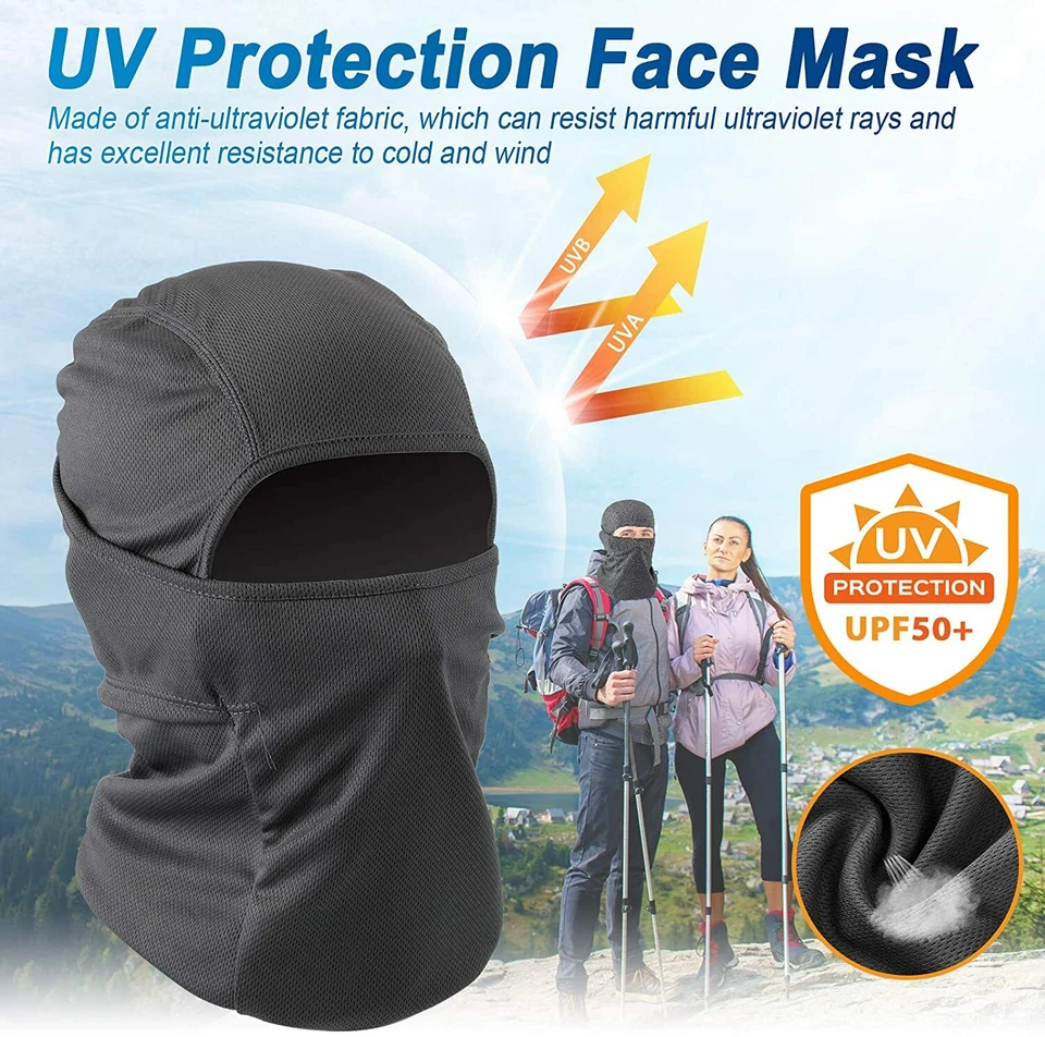 Máscara facial de pasamontañas delgada protección UV esquí capucha solar máscaras tácticas para hombres mujeres Foto 3 de 4