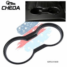 Cup Holder Cover Fit For Ford Mustang 2015 Carbon Fiber Interior Trim Molding