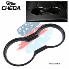 Cup Holder Cover Fit For Ford Mustang 2015+ Carbon Fiber Interior Trim Molding