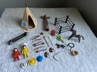 Vintage Playmobil 3483 Wild West Desert Tribal Teepee Totem Figures Camp Playset