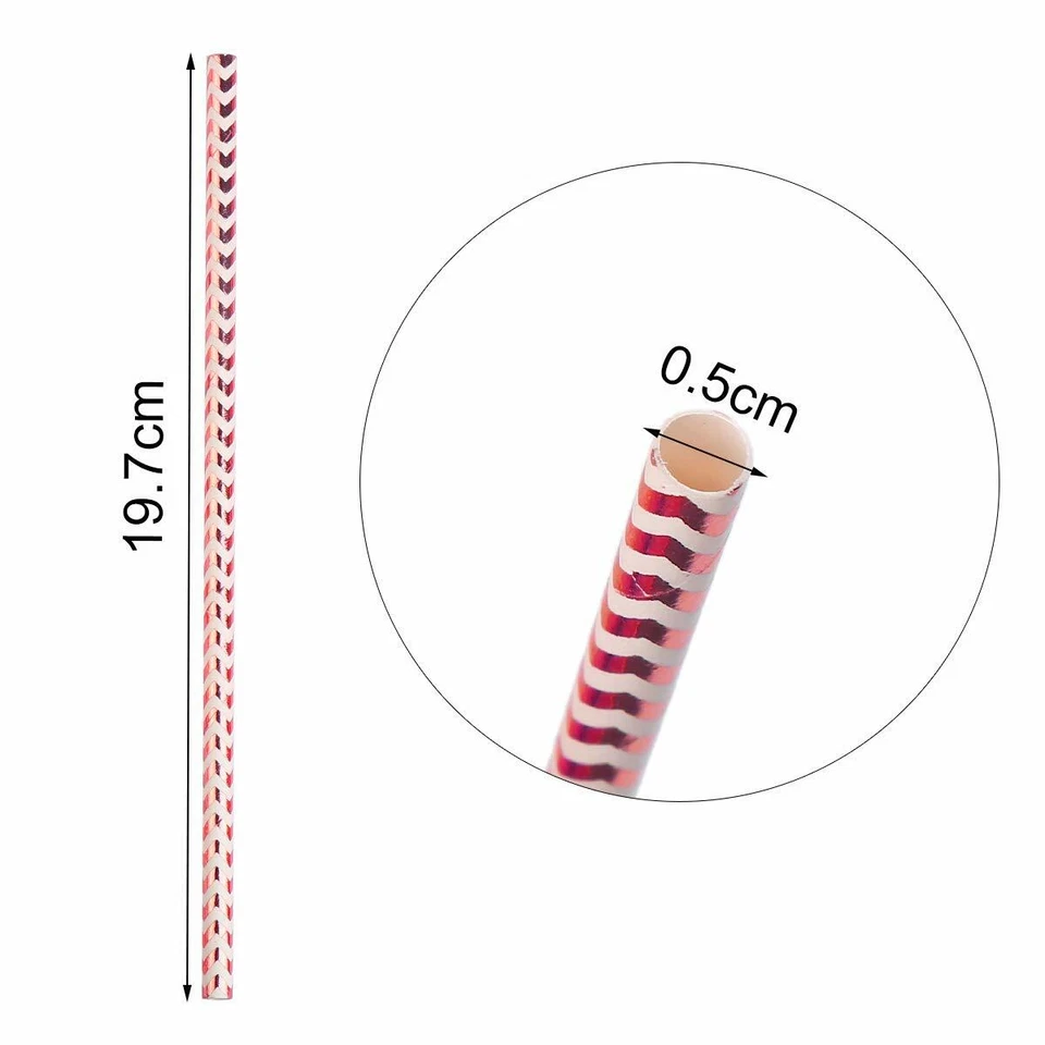 100 Pack Paper Straws Party Drinking Straws for Christmas New Year Party — 第 3/4 张图片