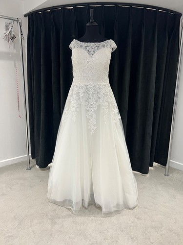 Vestido de novia Mori Lee 3288 Susan talla 26 GENUINO marfil/marfil - Imagen 2 de 5