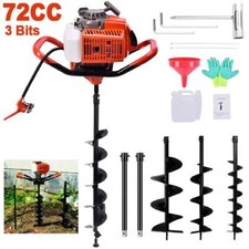 72CC Gas Post Hole Digger with 3, 5, 8 Augers...