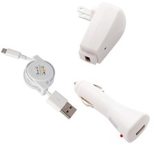 Retractable USB Cable Car Home Charger Power Adapter AC Plug for ATT  Verizon