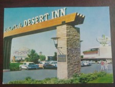 1960s Postcard Wilbur Clark's Desert Inn Las Vegas NV Entrance Parking Unposted