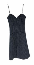 $128 ASTR The Label Women's Blue Sleeveless Striped Smocked Midi Dress Size S