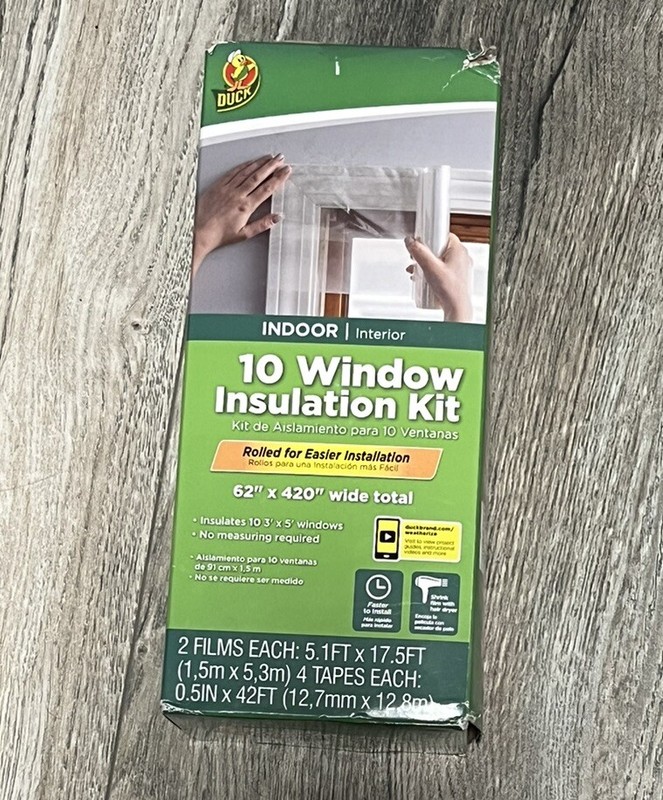 Duck Brand 62 in. x 420 in. Rolled Shrink Film Window Kit, Fits up to 10 Windows