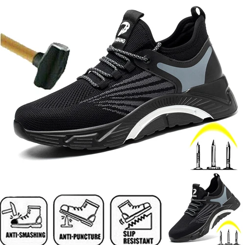 Men's Safety Shoes Lightweight Steel Toe Cap Indestructible Work Boots Sneakers - Picture 13 of 20
