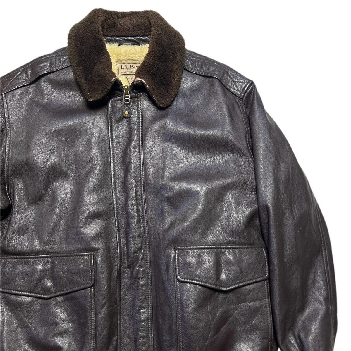 L.L. Bean Vintage Flying Tiger Brown Goatskin Leather A-2