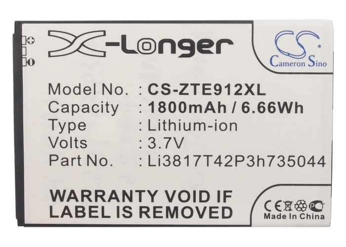 Batterie 1800mAh Tipo Li3817T42P3h735044 Per ZTE Avid 4G N9120