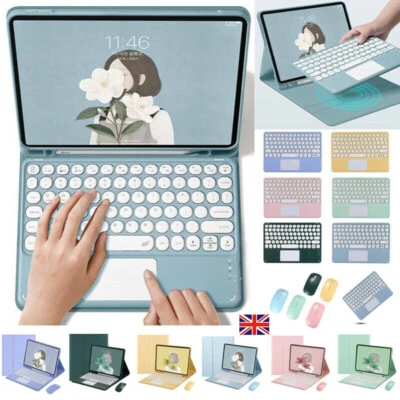 For iPad Pro 12.9 3rd 4th 5th 6th Gen Bluetooth Touchpad Keyboard Leather Case - Image 1 of 4