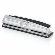 Swingline 3 Hole Paper Punch 10 Sheet Desktop Adjustable Metal Built-in Ruler