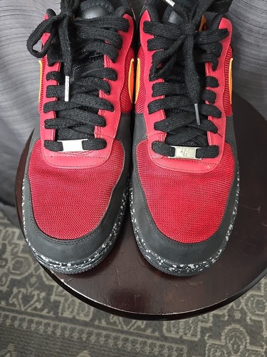 2008 Vintage Nike Air Force 1 Premium rot mandarin orange schwarz Splat 315180-681 12 - Bild 9 von 9