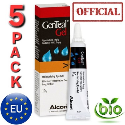 Genteal Gel FRESH NEW 5 Pack OFFICIAL Dry Eye Solution Herbals Lubricant 60g